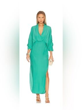 S/W/F Aquamarine Plunge Dress